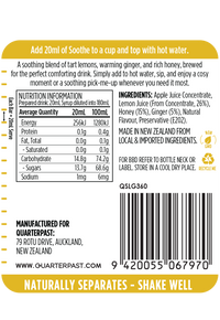 Soothe Lemon Ginger & Honey Fruit Infusion 360mL (No Added Cane Sugar)