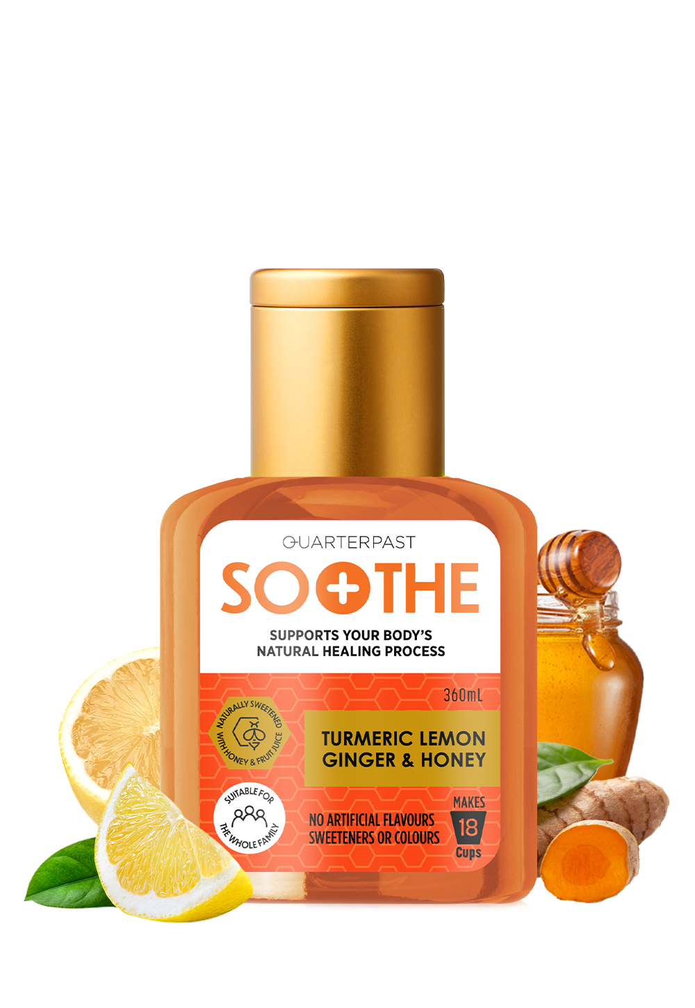 Soothe Turmeric Lemon Ginger & Honey Fruit Infusion 360mL (No Added Cane Sugar)