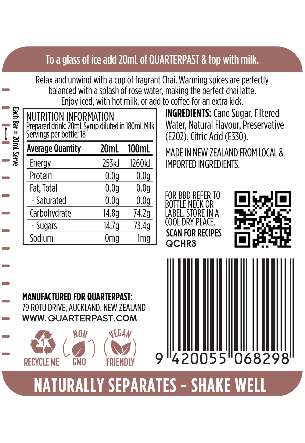 Iced Chai - Rose 360mL