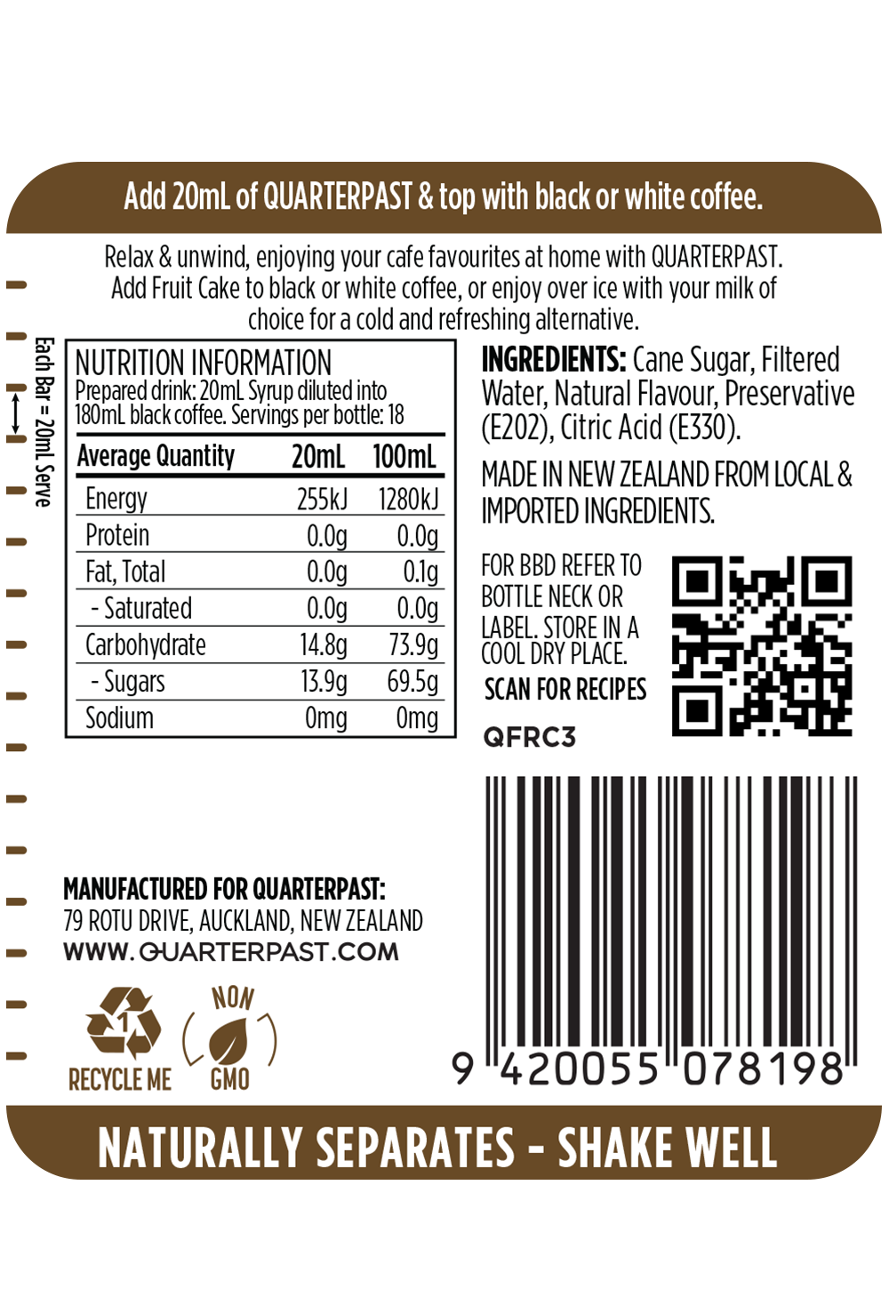 Fruit Cake Coffee Flavour 360mL