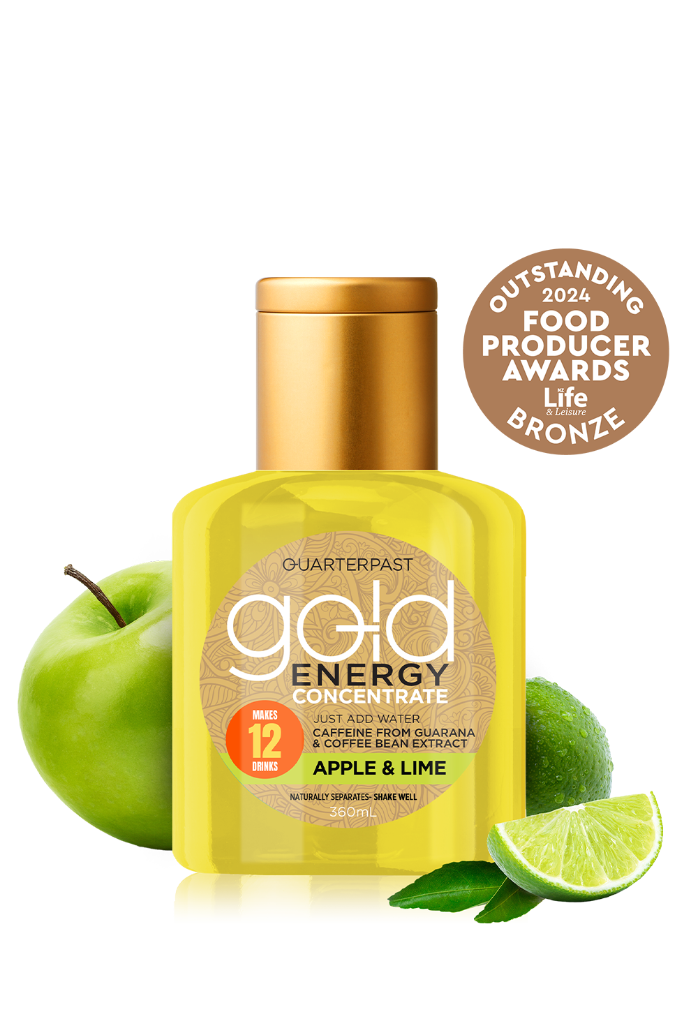 GOLD ENERGY Concentrate Apple & Lime 360mL