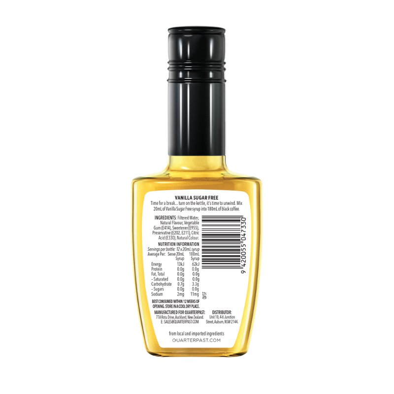 Vanilla Sugar Free Coffee Flavour 250mL