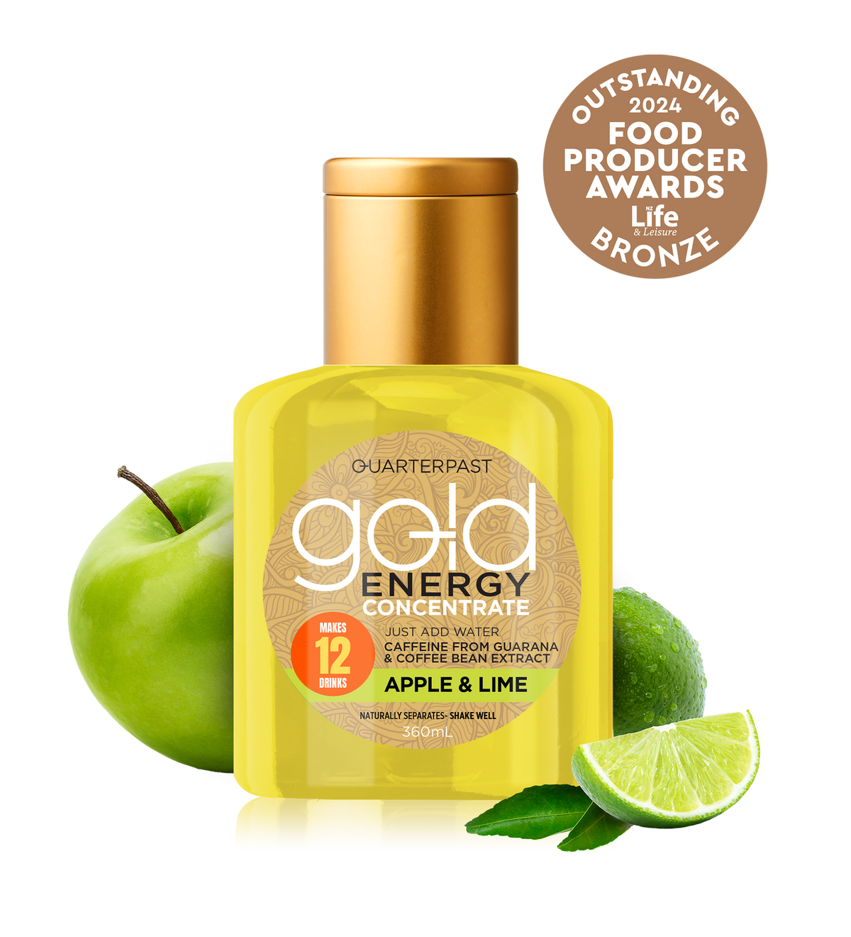 GOLD ENERGY Concentrate Apple & Lime 360mL